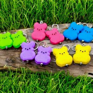 Handmade peeps dangle earrings